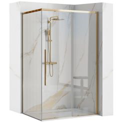 Rea Solar Gold kabina prysznicowa 120x90 cm prostokątna złoty aluminiowy/szkło przezroczyste REA-K4902