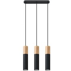 Sollux Lighting Pablo lampe suspendue 3x40 W noir-bois SL.0634