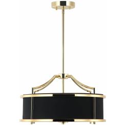 Open Design Stanza plafonnier 3x15 W noir-doré OR84139