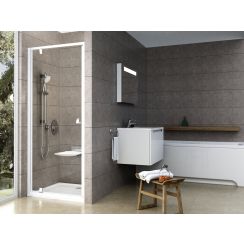 Ravak Pivot porte de douche 90 cm à ouverture basculante chrome brillant/verre transparent 03G70100Z1