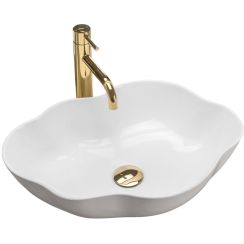 Rea Pearl umywalka 51x37 cm nablatowa biała REA-U0265