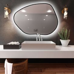 Baltica Design Tiny Borderbright Stain I miroir 50x36 cm avec éclairage noir 5904107900650