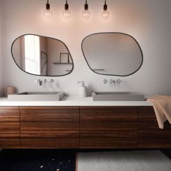 Baltica Design Tiny Borderbright Stain IV miroir 70x50 cm avec éclairage noir 5904107903040