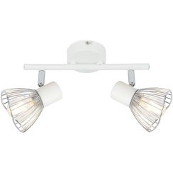 Candellux Fly plafonnier 2x40 W blanc-chrome 92-61966