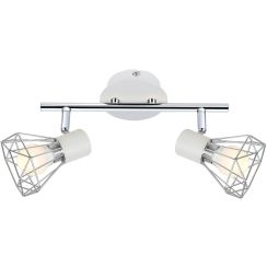 Candellux Verve plafonnier 2x40 W blanc-chrome 92-61348