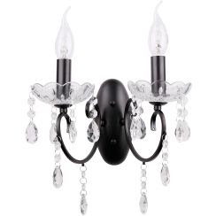Candellux Aurora applique murale 2x40 W noir 22-73723
