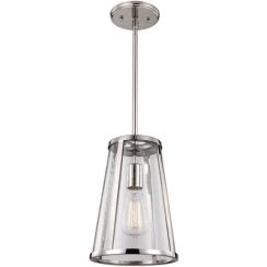 Elstead Lighting Harrow lampe suspendue 1x60 W transparent-argenté FE-HARROW-P-S