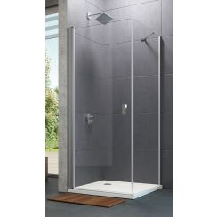 Hüppe Design Pure 4-kąt drzwi prysznicowe 100 cm srebrny połysk/szkło przezroczyste Anti-Plaque 8P0606.092.322