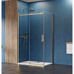 New Trendy Sling Satin Gold kabina prysznicowa 120x90 cm prostokątna złoty/szkło przezroczyste D-0389A/D-0194B