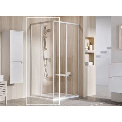 Ravak Supernova porte de douche 90 cm coulissant satin mat/verre transparent 14V70UO2Z1