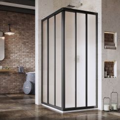 Ravak Supernova porte de douche 75 cm coulissant noir mat/verre à motif 15V303R2ZG