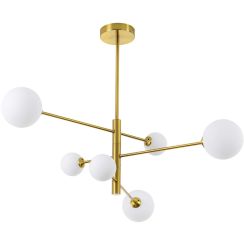 Light Prestige Dorado plafonnier 6x40 W blanc-doré LP-002/6P