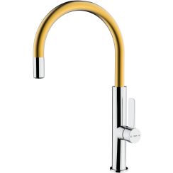 Teka FOT mitigeur de cuisine sur pied chrome-laiton 116030034