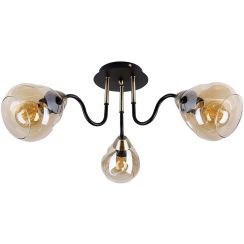 Candellux Unica plafonnier 3x40 W noir-fumé-doré 33-00880