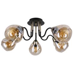 Candellux Unica plafonnier 5x40 W noir-doré 35-00897