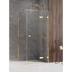 New Trendy Avexa Gold Shine kabina prysznicowa 120x110 cm prostokątna prawa złoty połysk/szkło przezroczyste EXK-1689