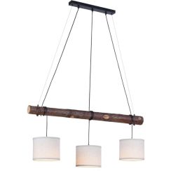 Just Light Bark lampe suspendue 3x40 W noir-bois-beige 11238-79