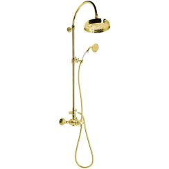 Sapho Antea ensemble de douche mural avec thermostat doré SET045