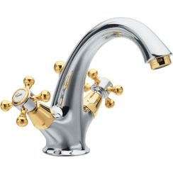 Sapho Antea mitigeur de lavabo sur pied chrome-doré 3272