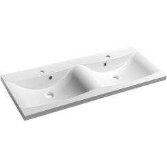 Sapho Luciola lavabo 120x48 cm rectangulaire de meuble-double blanc 50122