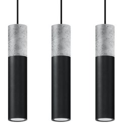Sollux Lighting Borgio lampe suspendue 3x40 W noir-gris/cendre SL.0652