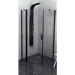 Polysan Zoom Line Black cabine de douche 90x90 cm semi-circulaire noir mat/verre transparent ZL2615BL