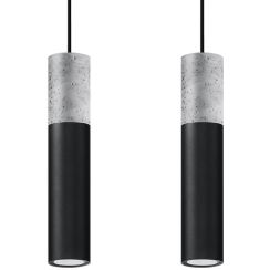 Sollux Lighting Borgio lampe suspendue 2x40 W noir-gris/cendre SL.0651