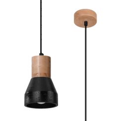 Sollux Lighting Qubic lampe suspendue 1x60 W noir-bois SL.0963