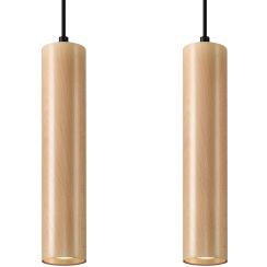 Sollux Lighting Lino lampe suspendue 2x40 W bois SL.0637