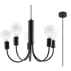 Sollux Lighting Piccolo lampe suspendue 5x60 W noir SL.0855