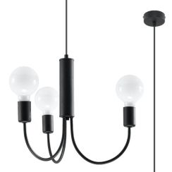 Sollux Lighting Piccolo lampe suspendue 3x60 W noir SL.0856