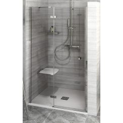 Polysan Fortis Line porte de douche 80 cm à ouverture basculante chrome brillant/verre transparent FL1480L