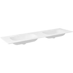 Sapho Aruba lavabo 170x51.5 cm rectangulaire de meuble-double blanc mat AR170-B2M