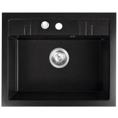 FDesign Carioca évier en granit 58x48 cm gris/graphite/onyx FD9-11-4858-22