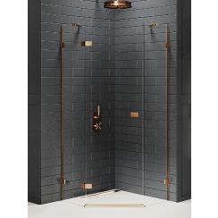 New Trendy Avexa Copper Brushed cabine de douche 80x80 cm cuivre brossé/verre transparent EXK-3818