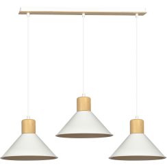 Emibig Rowen lampe suspendue 3x15 W blanc-bois 1045/3