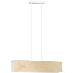 Emibig Carlo lampe suspendue 2x15 W blanc-bois 611/2