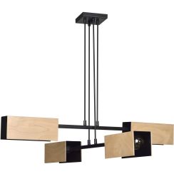 Emibig Zaper lampe suspendue 4x15 W noir-bois 616/4