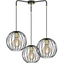 Emibig Albio lampe suspendue 3x15 W noir-doré 144/3