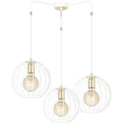 Emibig Albio lampe suspendue 3x15 W blanc-doré 145/3