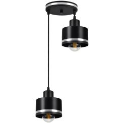 Candellux Wama lampe suspendue 2x40 W noir-chrome 32-00477