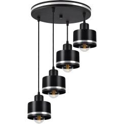 Candellux Wama lampe suspendue 4x40 W noir-chrome 34-00491