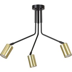 Emibig Verno plafonnier 3x8 W noir-doré 655/3