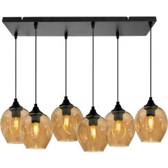 Candellux Aspa lampe suspendue 6x40 W noir-marron 36-00620
