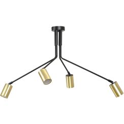Emibig Verno plafonnier 4x8 W noir-doré 655/4
