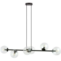 Emibig Rossi lampe suspendue 6x10 W noir-transparent 874/6