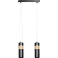 Emibig Akari lampe suspendue 2x8 W noir-bois 732/2