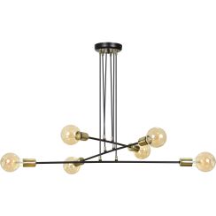 Emibig Vesio lampe suspendue 6x15 W noir-doré 785/6
