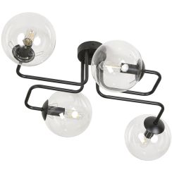 Emibig Brendi plafonnier 4x10 W noir-transparent 831/4