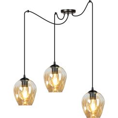 Emibig Level lampe suspendue 3x15 W noir-ambre 758/3